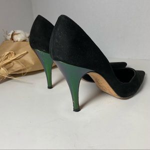 Christian Lacroix Black and Green Heels